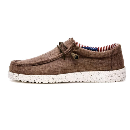 Nova Mocassins Homme Toile Confortables Grande Taille