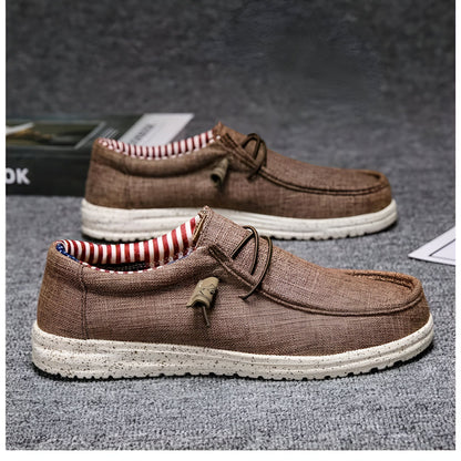 Nova Mocassins Homme Toile Confortables Grande Taille
