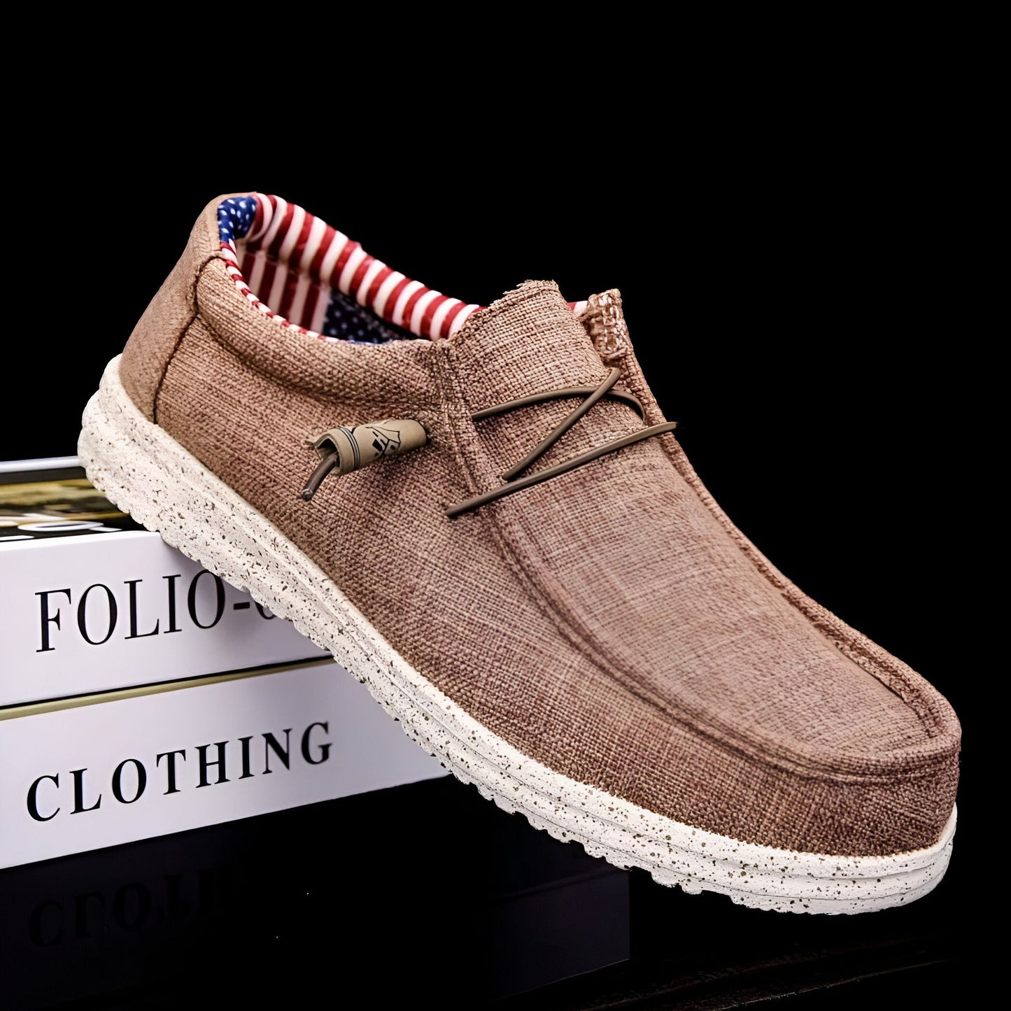 Nova Mocassins Homme Toile Confortables Grande Taille
