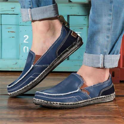 Nova Mocassins Homme Toile Jean Antidérapants