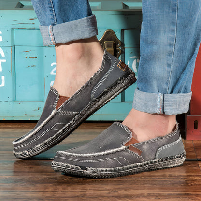 Nova Mocassins Homme Toile Jean Antidérapants