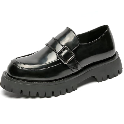 Élite Mocassins Homme Vernis Cuir Plateforme
