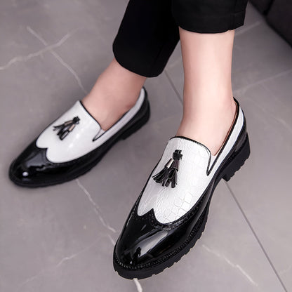 Mocassins Homme Vernis Glands Noir & Blanc Edition