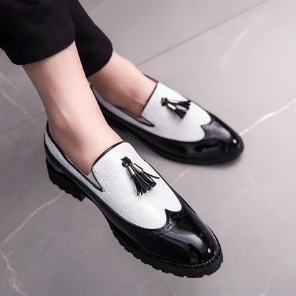 Mocassins Homme Vernis Glands Noir & Blanc Edition