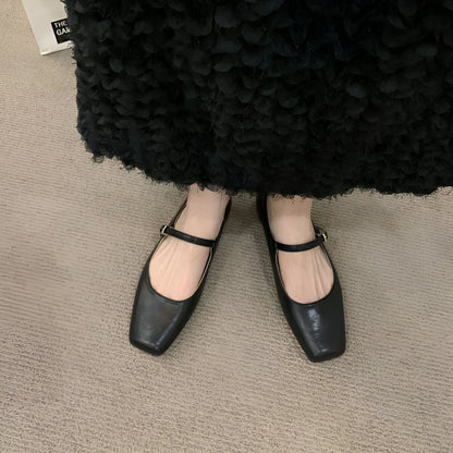 Bout Carré Mary Jane: Mocassins Confort Élégant