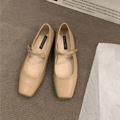 Bout Carré Mary Jane: Mocassins Confort Élégant