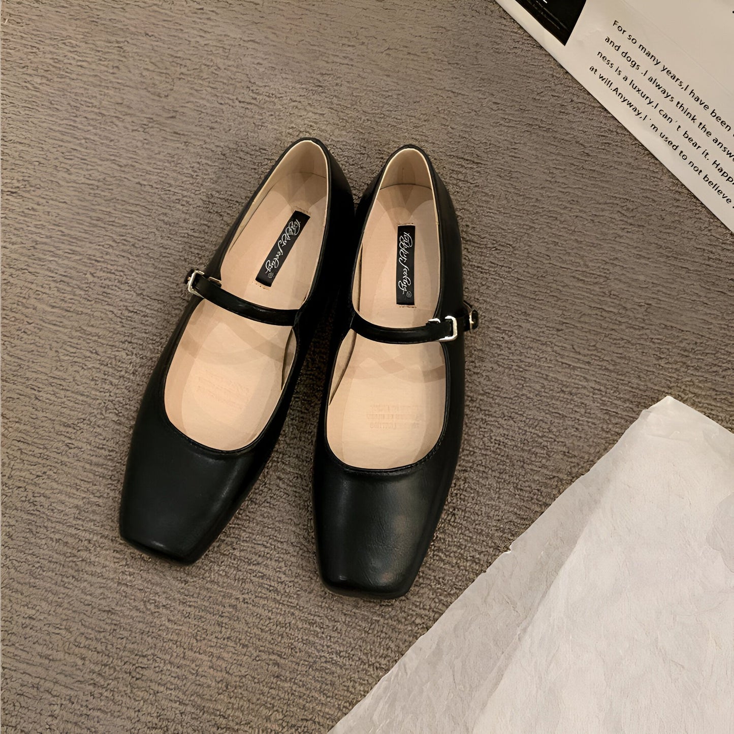 Bout Carré Mary Jane: Mocassins Confort Élégant
