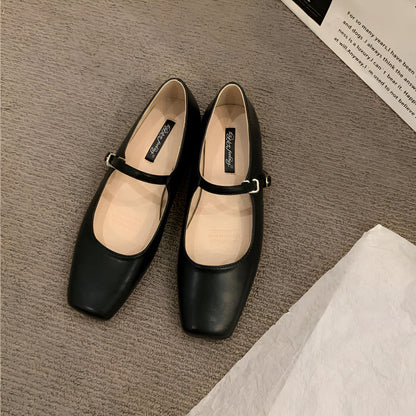 Bout Carré Mary Jane: Mocassins Confort Élégant