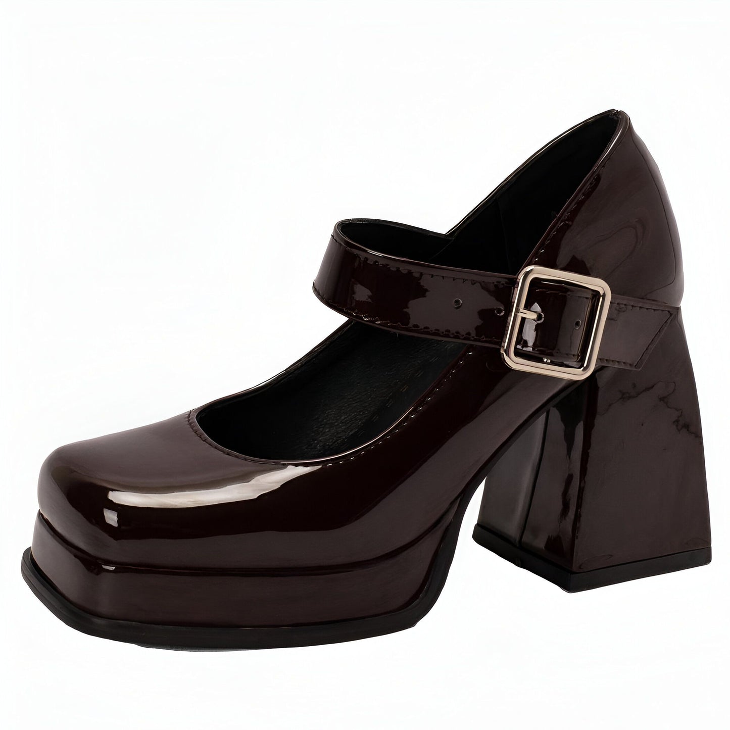 Mocassins Mary Jane Femme à Talon Carré & Plateforme