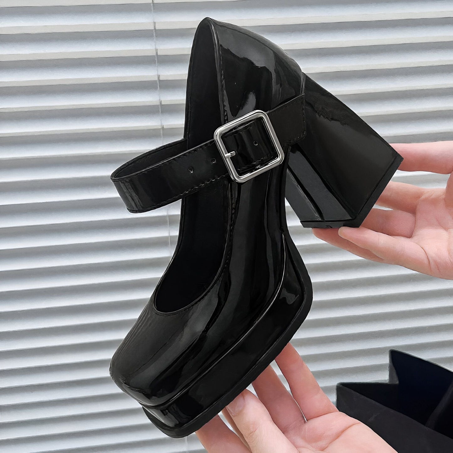 Mocassins Mary Jane Femme à Talon Carré & Plateforme