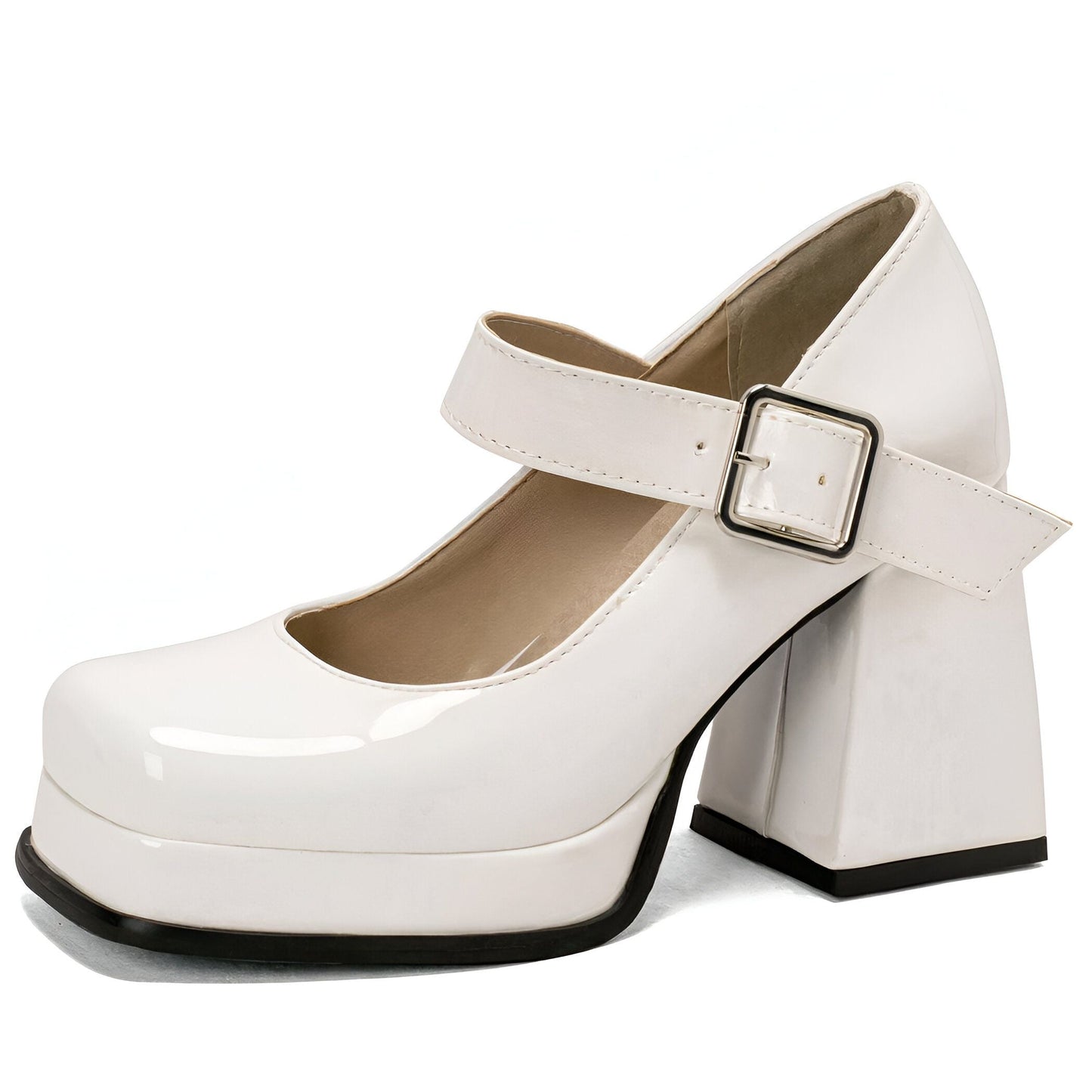 Mocassins Mary Jane Femme à Talon Carré & Plateforme