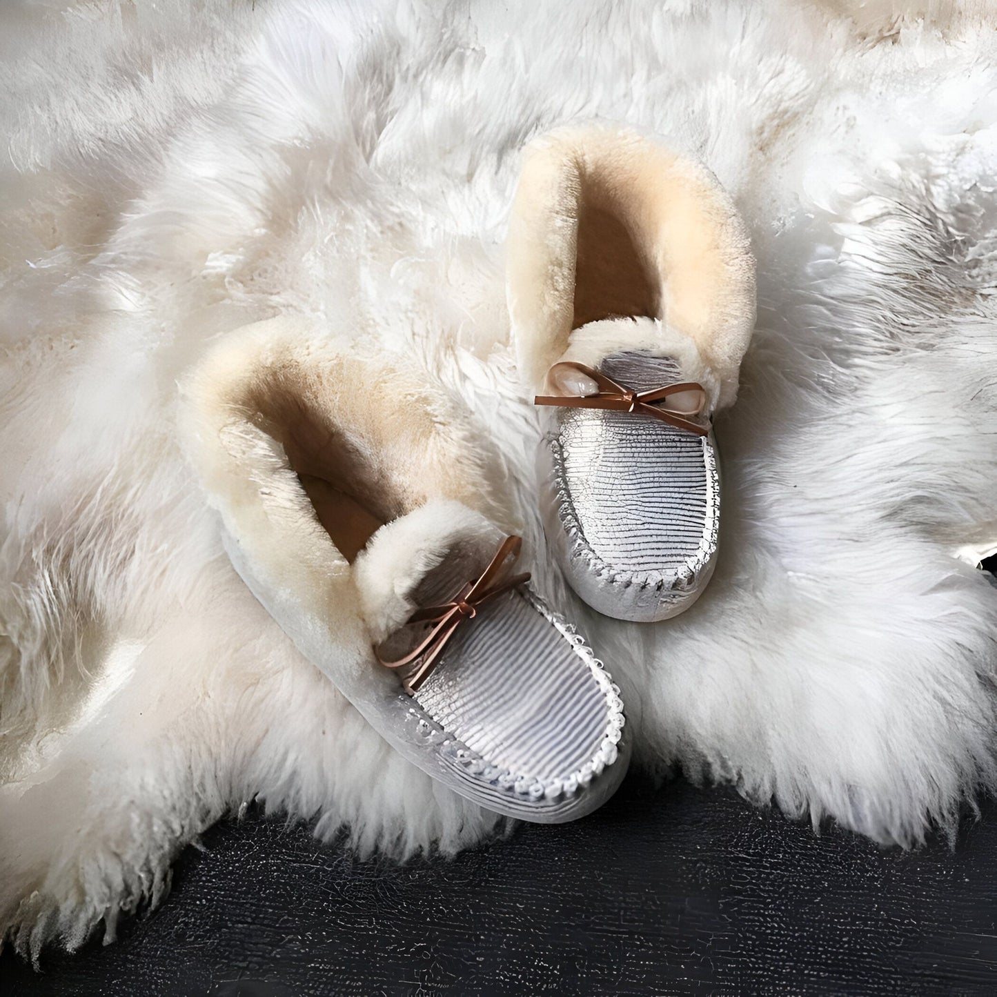 BrandLux Mocassins Daim Doublés Fourrure Chaude