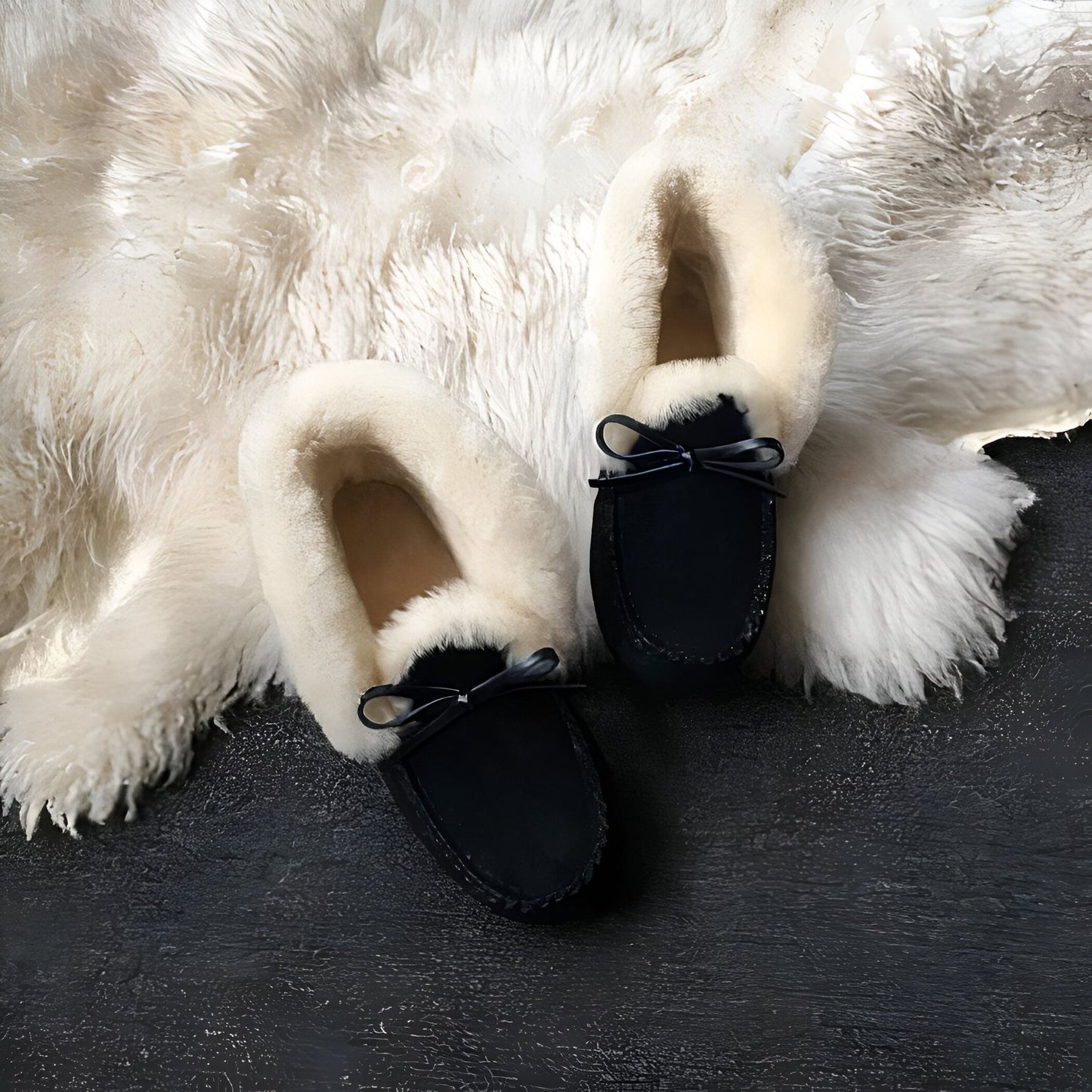 BrandLux Mocassins Daim Doublés Fourrure Chaude