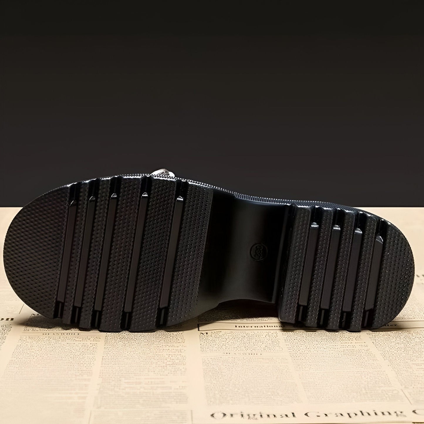 NovaLine Mocassins noirs brillants femme talon épais