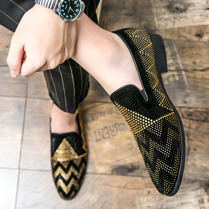 NovaMoc Mocassins noirs Homme Élégants Strass