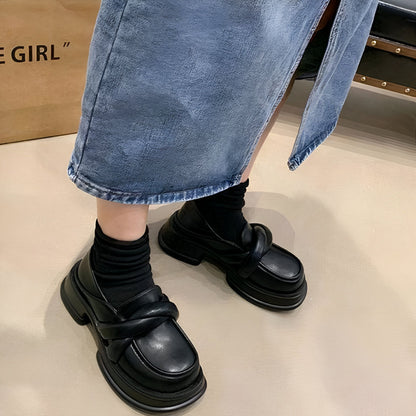NovaStep Mocassins noirs plateforme cuir végan femme