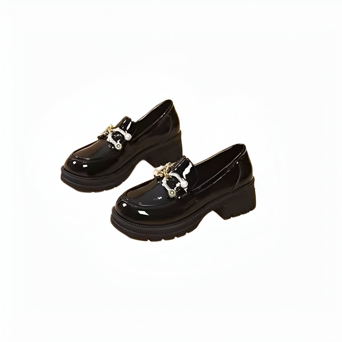 LuxePieds Mocassins noirs vernis femme – détails dorés