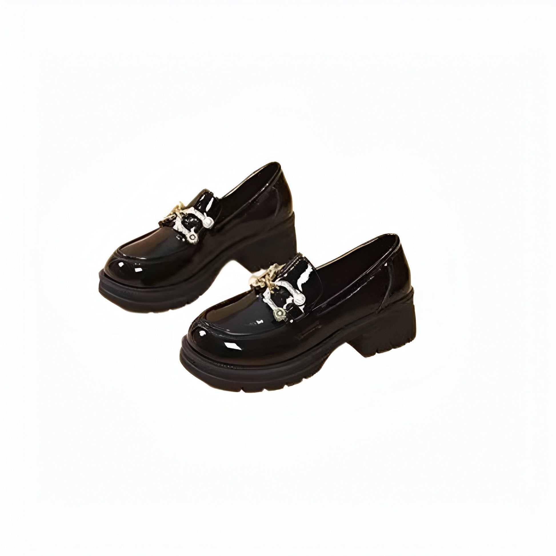 LuxePieds Mocassins noirs vernis femme – détails dorés