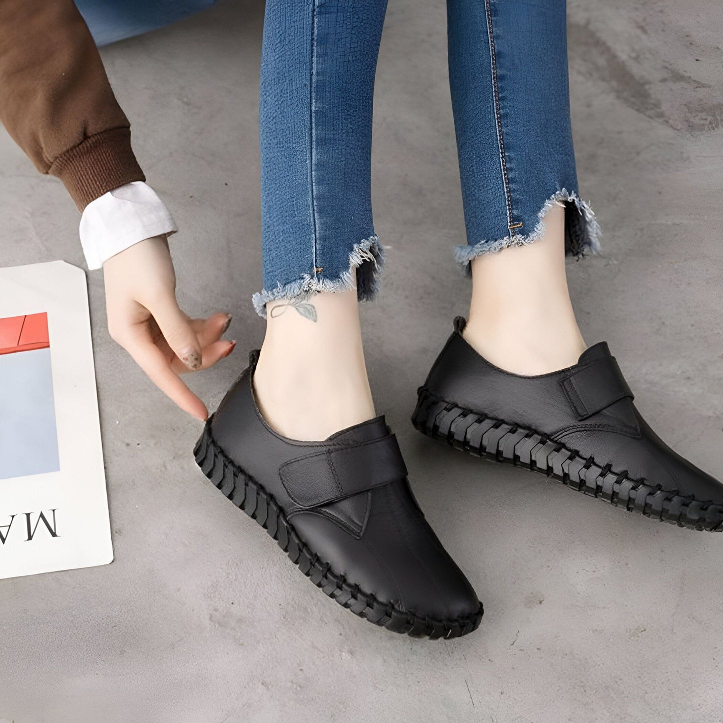 NovaStep Mocassins confortables femme à scratch