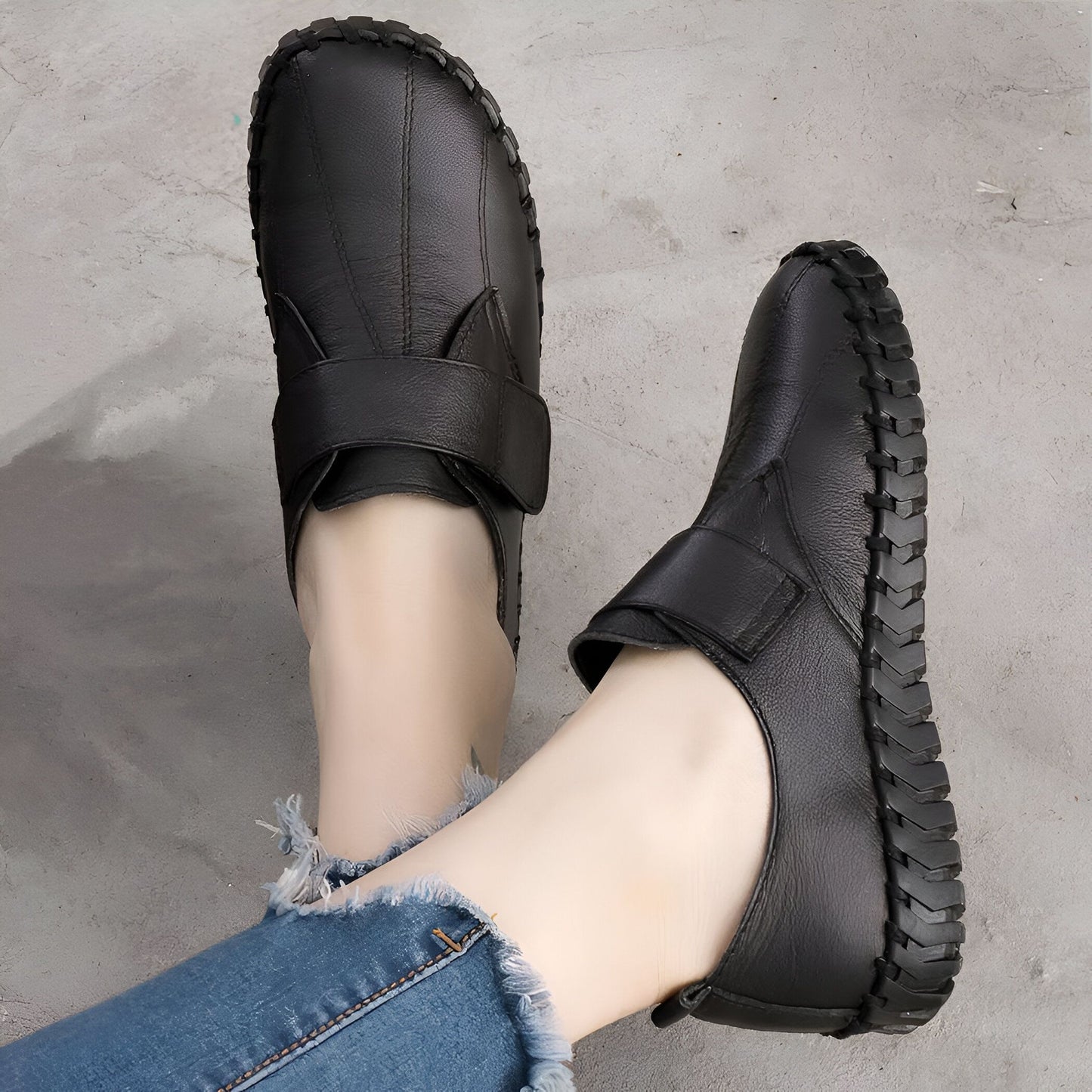 NovaStep Mocassins confortables femme à scratch