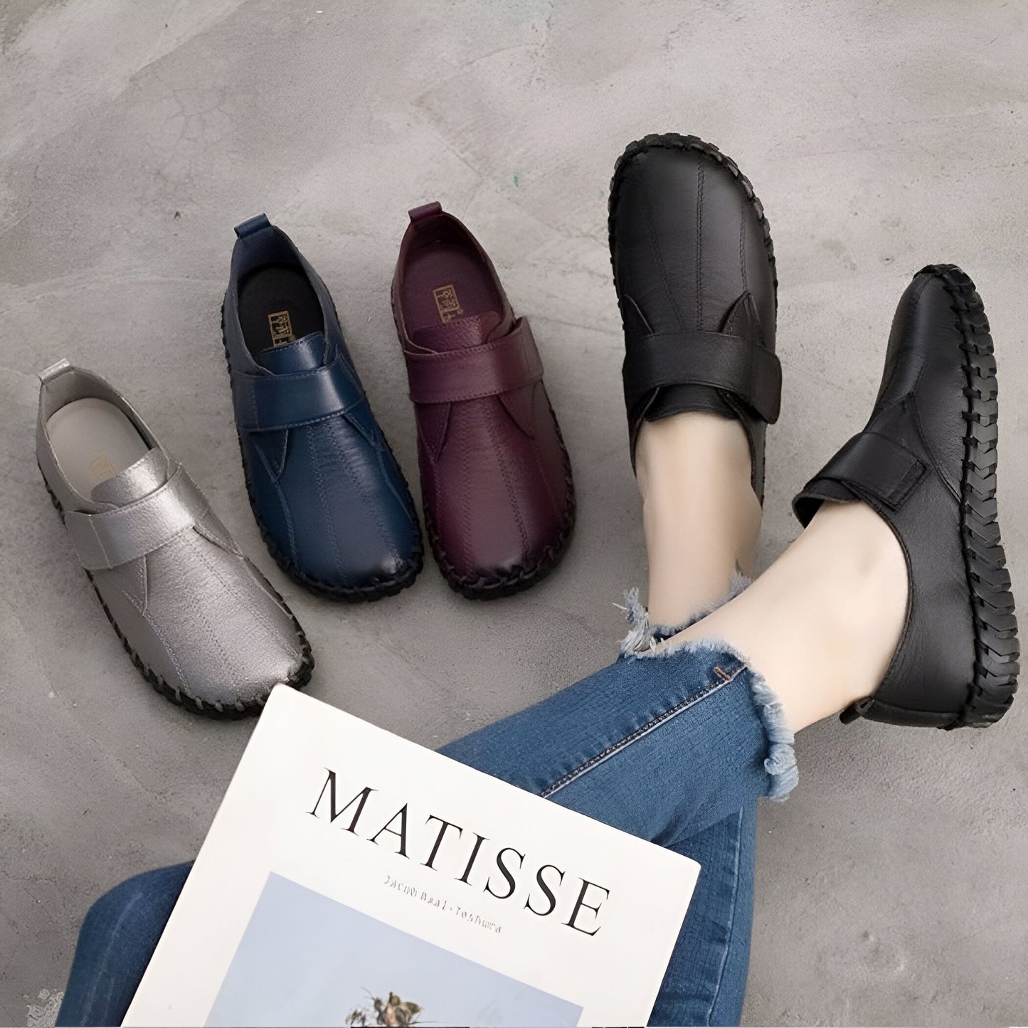 NovaStep Mocassins confortables femme à scratch