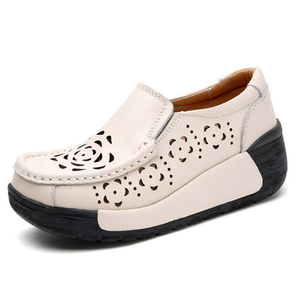 Nova Mocassins Cuir Véritable Femme Respirant