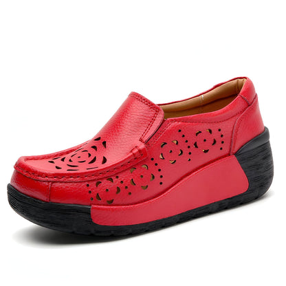 Nova Mocassins Cuir Véritable Femme Respirant