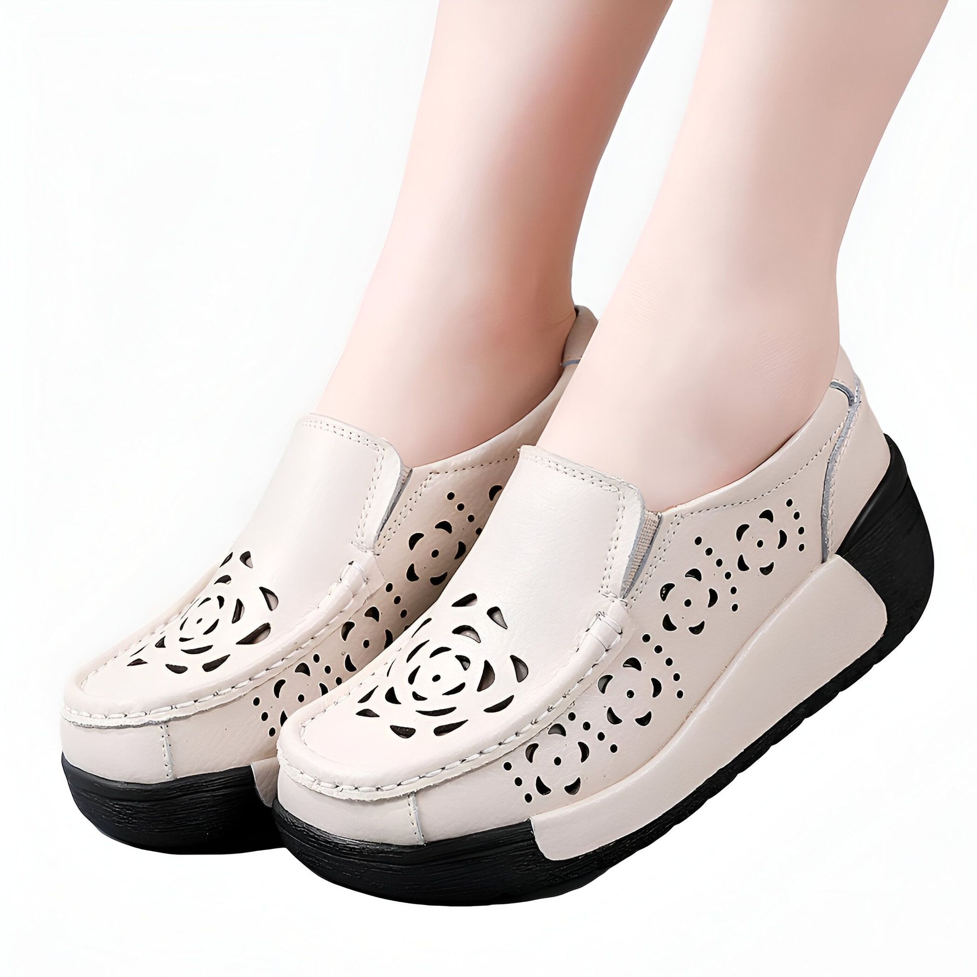 Nova Mocassins Cuir Véritable Femme Respirant