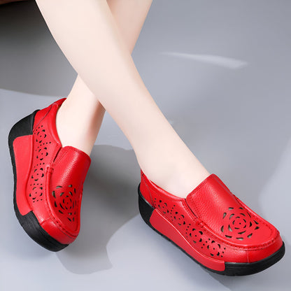 Nova Mocassins Cuir Véritable Femme Respirant