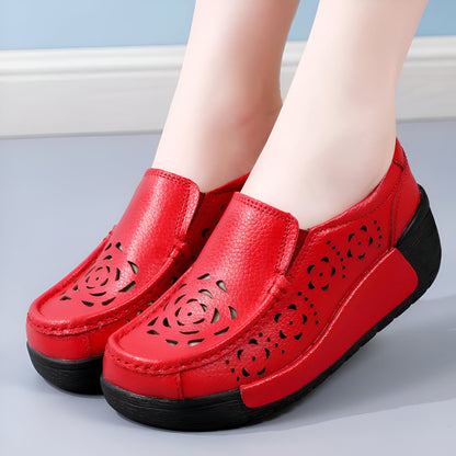 Nova Mocassins Cuir Véritable Femme Respirant
