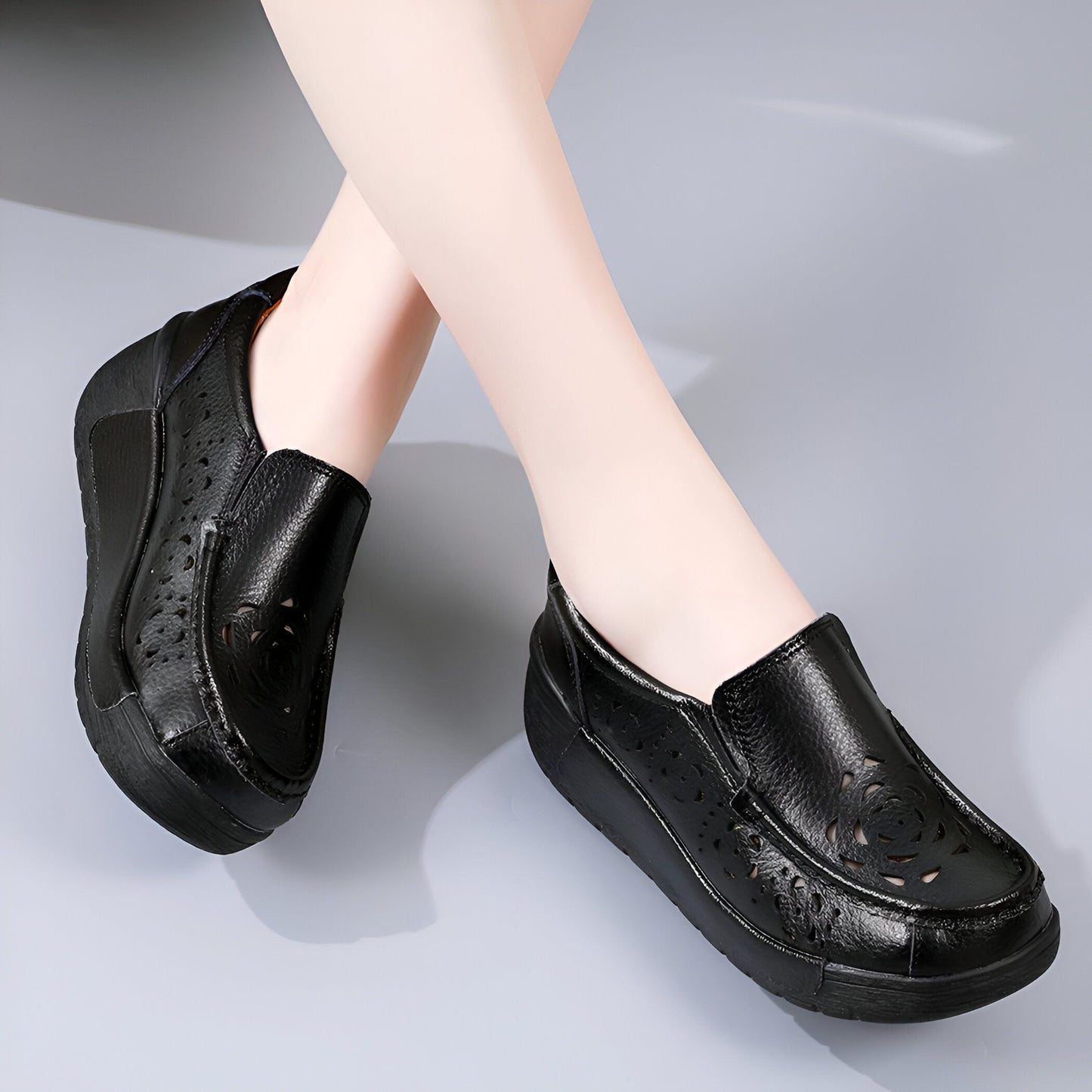 Nova Mocassins Cuir Véritable Femme Respirant