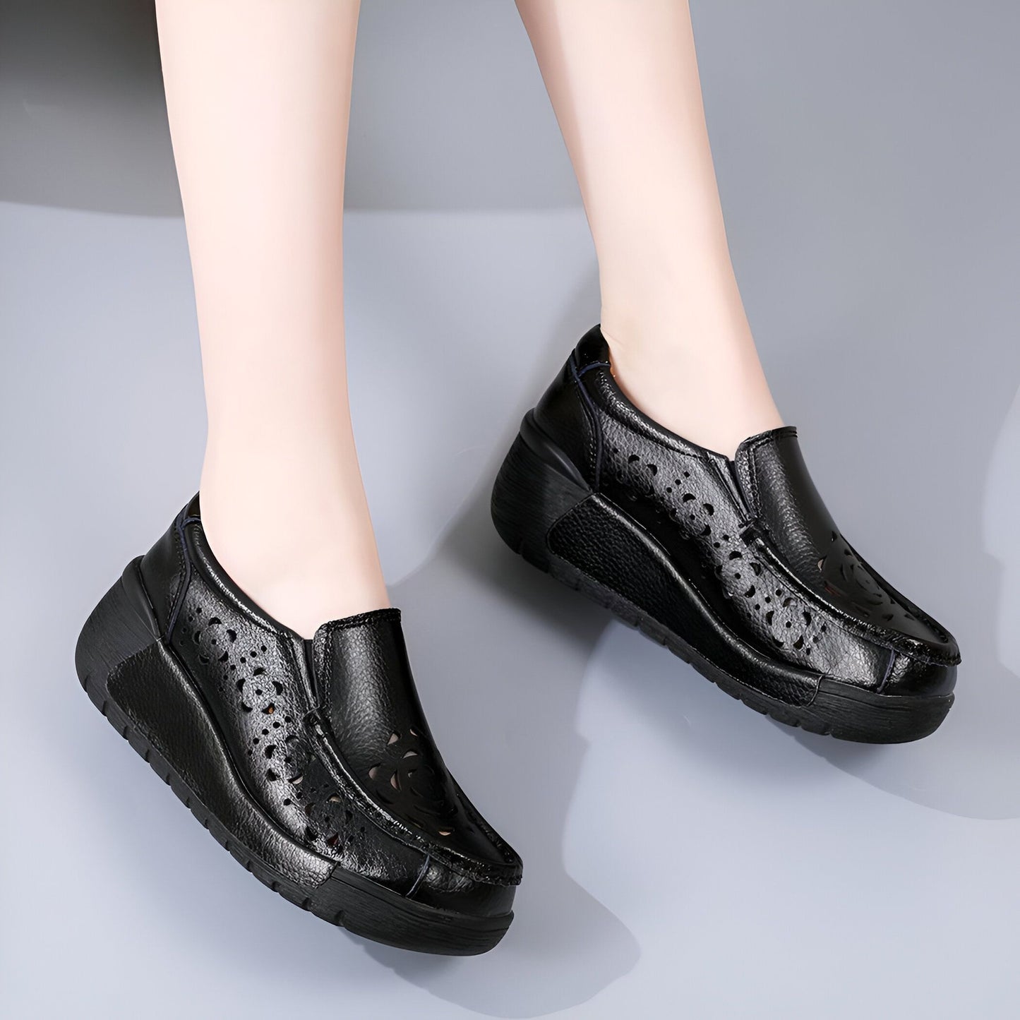 Nova Mocassins Cuir Véritable Femme Respirant