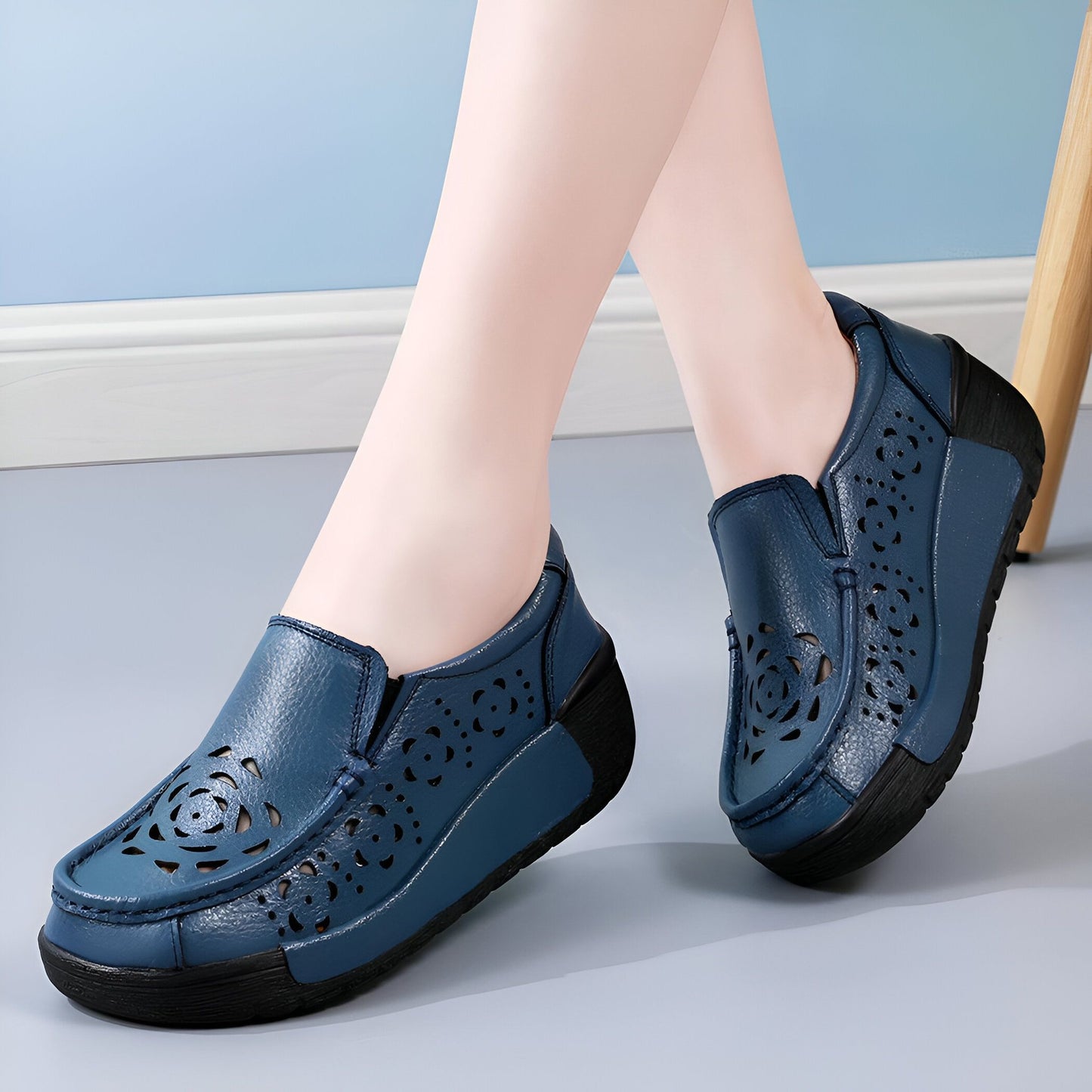 Nova Mocassins Cuir Véritable Femme Respirant