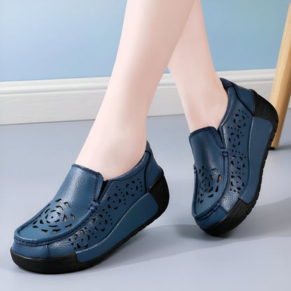 Nova Mocassins Cuir Véritable Femme Respirant