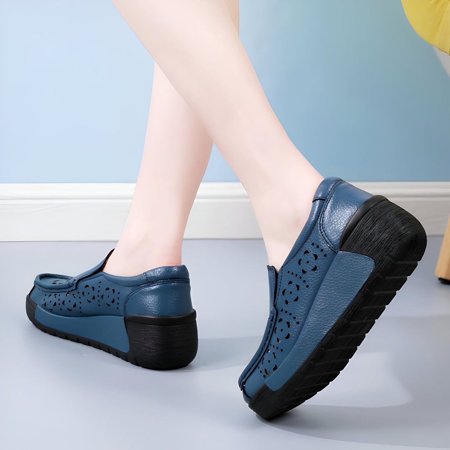Nova Mocassins Cuir Véritable Femme Respirant