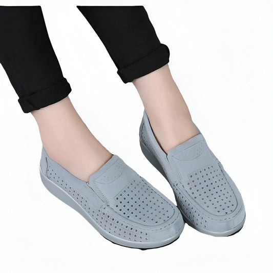 Nova Mocassins Femme Respirants Cuir Végan Plateforme