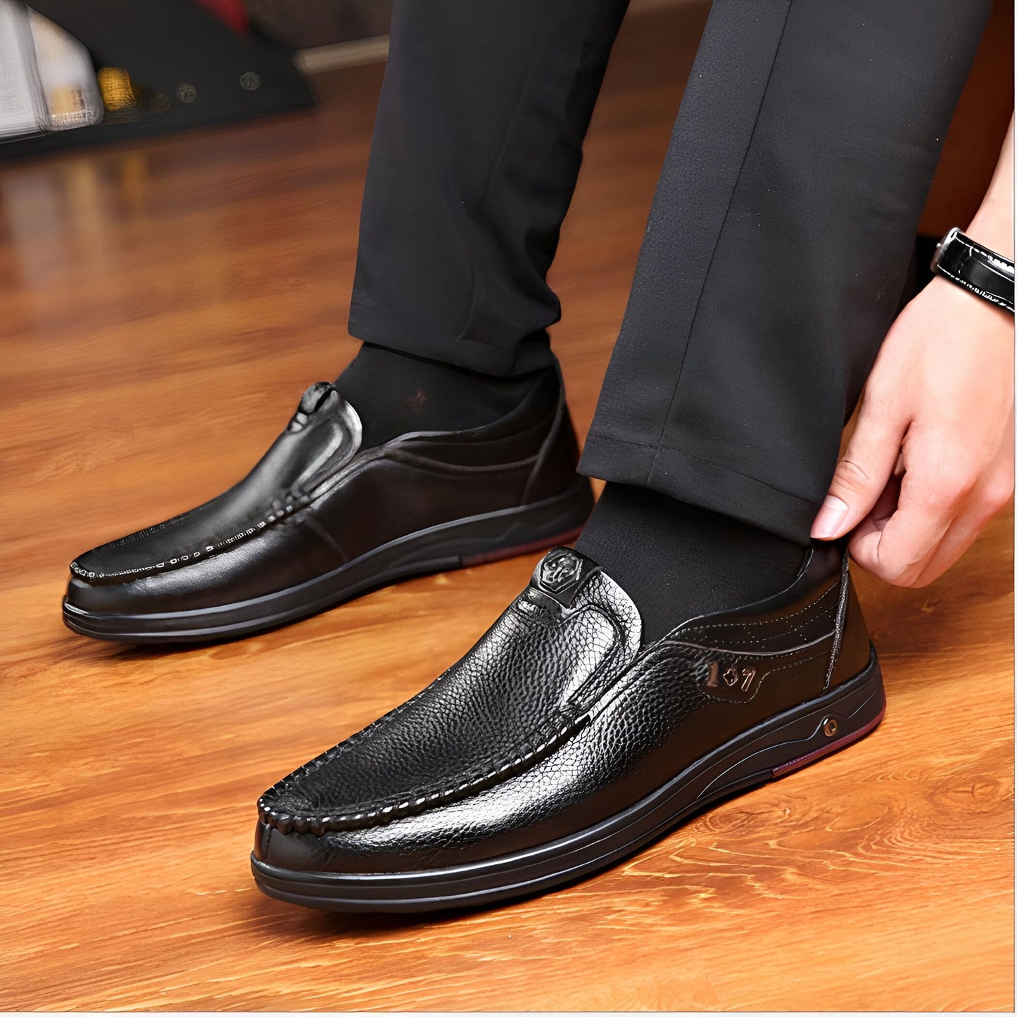 Luxe Mocassins Homme Cuir Véritable Confort et Élégance