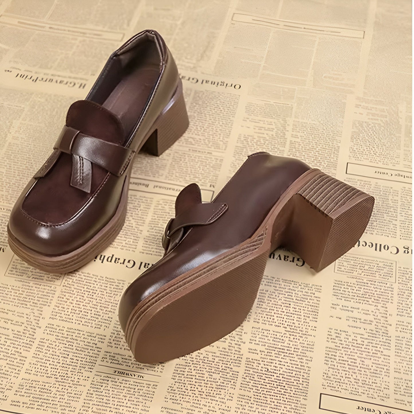 NovaMoc Mocassins plateforme talons femme style vintage
