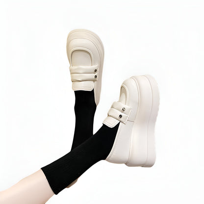 Mocassins™ plateforme compensée écru talon 7,5 cm femme