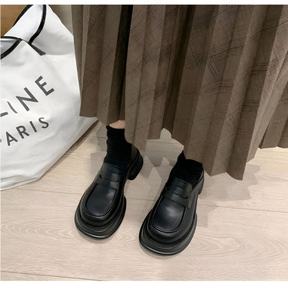 ÉthiqueShop Mocassins Plateforme Cuir Végan Noir Femme