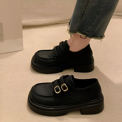 LunaVega Mocassins plateforme femme sangles cuir végan