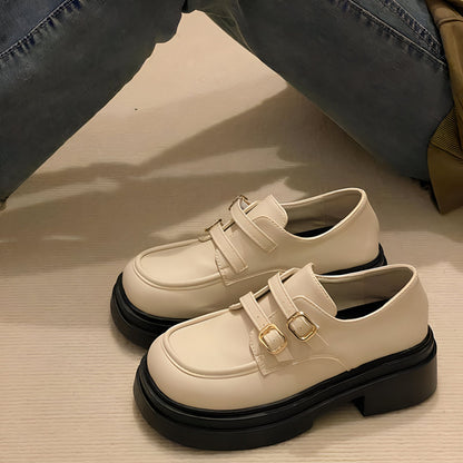 LunaVega Mocassins plateforme femme sangles cuir végan
