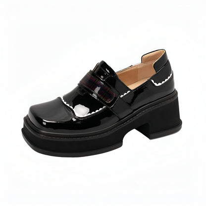 Mocassins Plateforme Femme Design Noir Original Edition