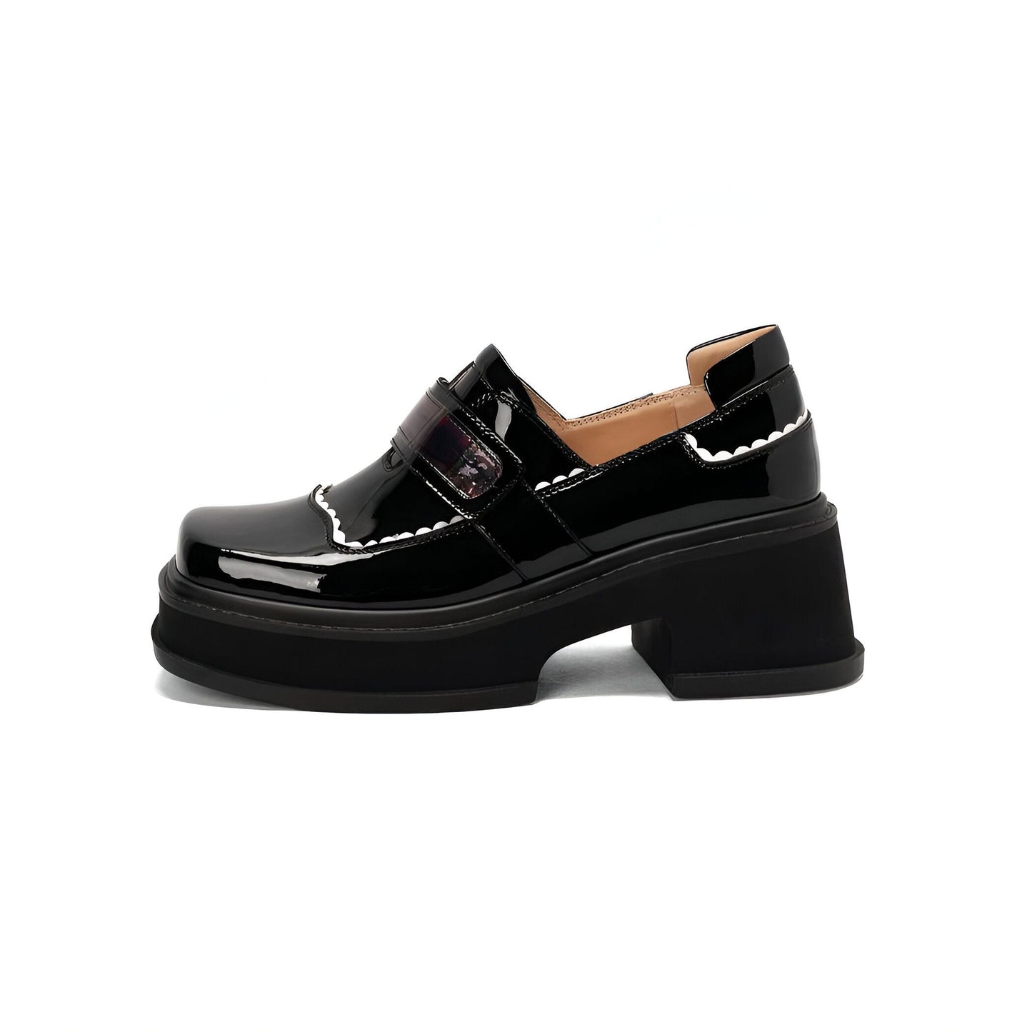 Mocassins Plateforme Femme Design Noir Original Edition