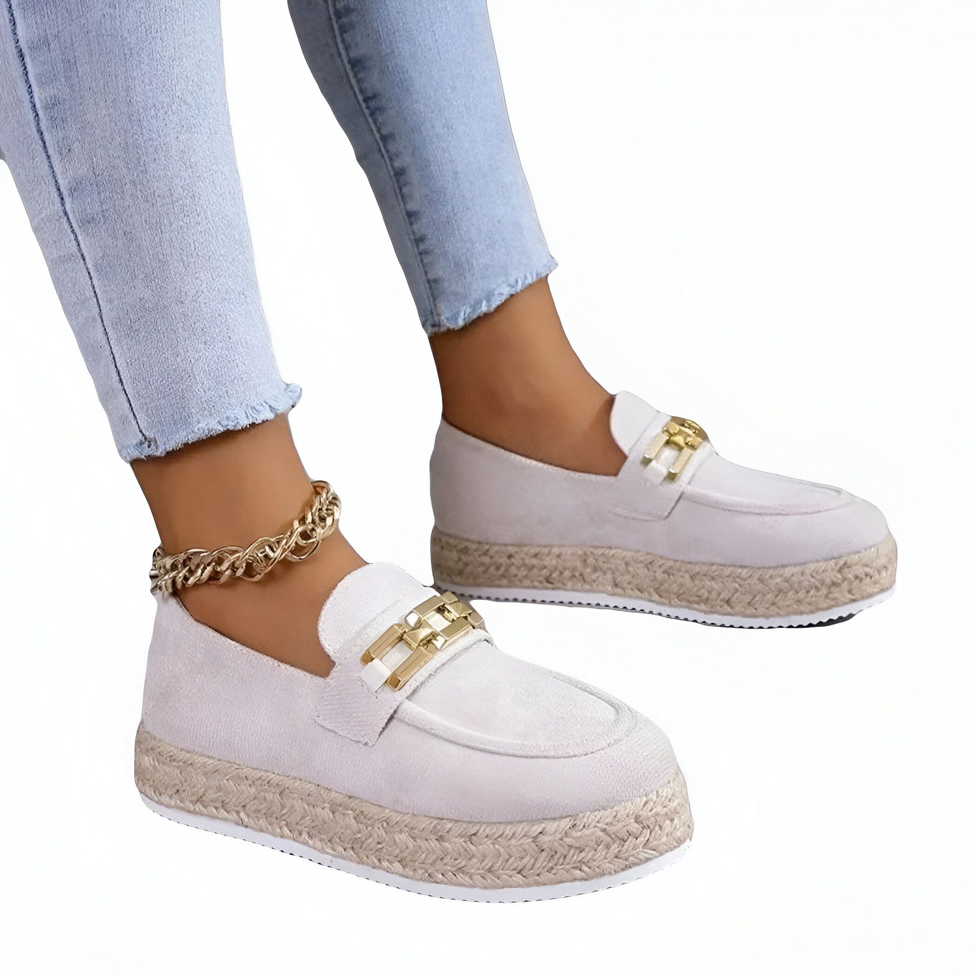 MocassinsPlateformesDaimSynthétiqueConfortablesFemme