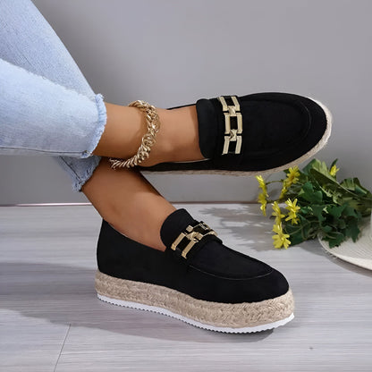 MocassinsPlateformesDaimSynthétiqueConfortablesFemme
