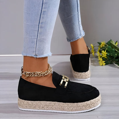 MocassinsPlateformesDaimSynthétiqueConfortablesFemme