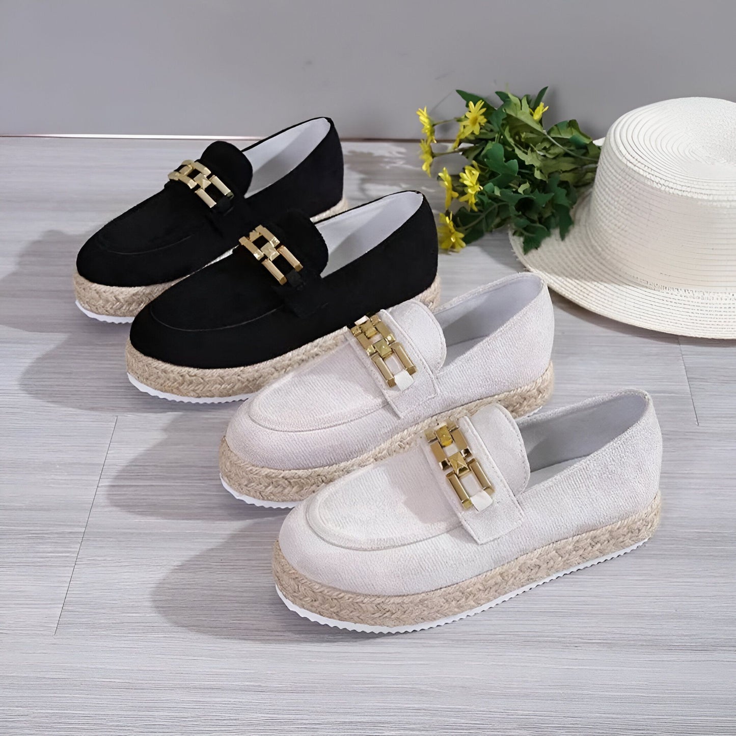 MocassinsPlateformesDaimSynthétiqueConfortablesFemme