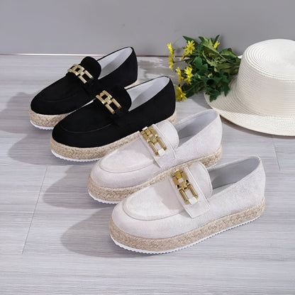 MocassinsPlateformesDaimSynthétiqueConfortablesFemme