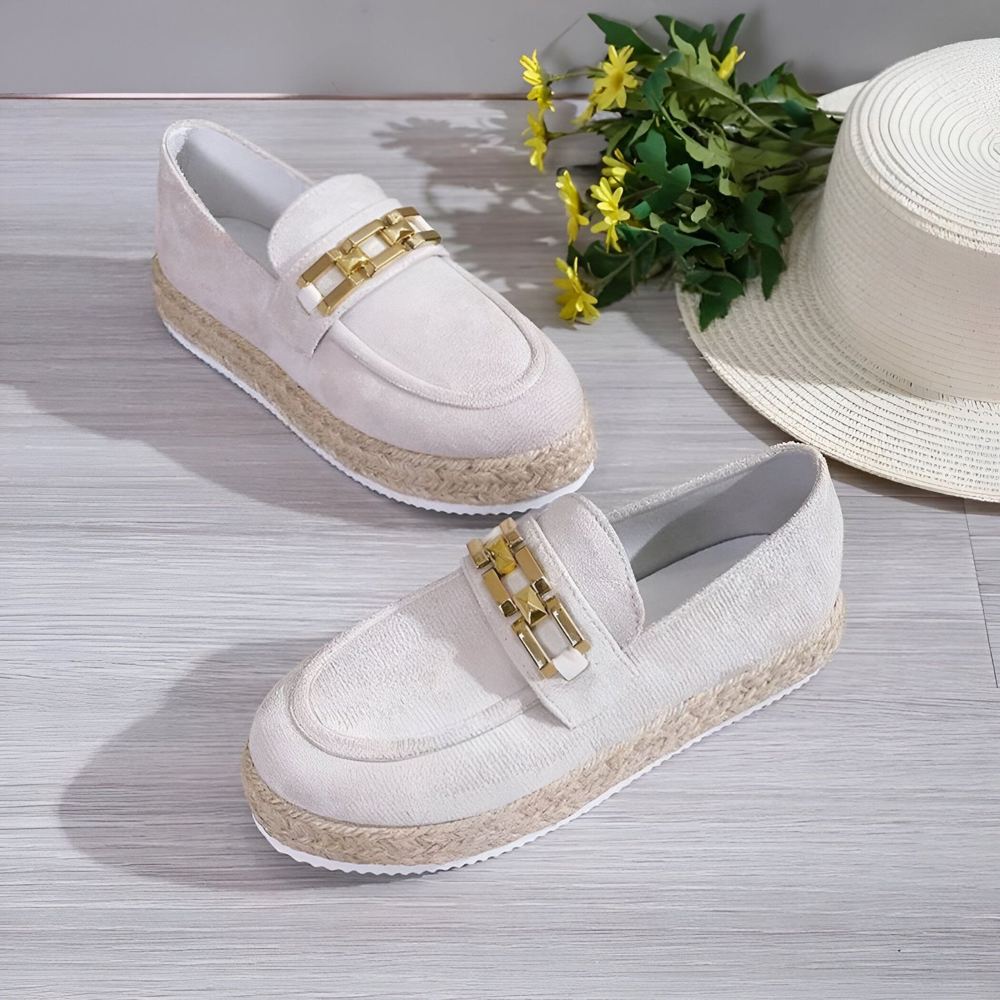 MocassinsPlateformesDaimSynthétiqueConfortablesFemme